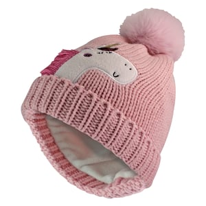 Barn Unicorn Beanie Mössa med Pom Pom | Pojkar & Flickor Vintermössa med Bobble