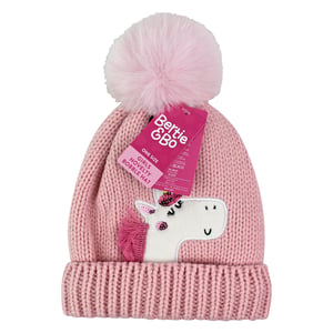 Barn Unicorn Beanie Mössa med Pom Pom | Pojkar & Flickor Vintermössa med Bobble