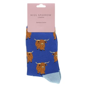 Ladies Highland Cow Socks | Womens Novelty Bamboo Gift Socks For Cow Lovers