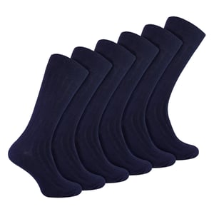 Mens Plain Coloured Cotton Rich Ribbed Dress Socks