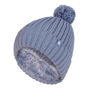 Ladies Ribbad Manschett Termisk Isolerad Vinter Pom Pom Bobble Mössa