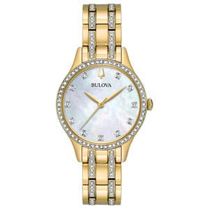 Bulova Crystal / Dress Dames Horloge Goudkleurig 98X119