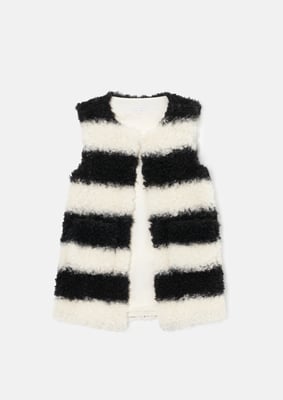Mari Black Stripe Fur Gilet