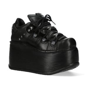 New Rock M-120N-C96 svart läder Gothic Chunky Platform ankelstövlar