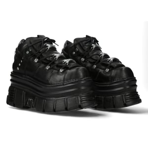 New Rock M-106-C178 Zwarte Toren Gothic Punk Chunky Enkellaarsjes