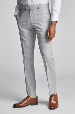 Agate Taupe Blue Check Trousers