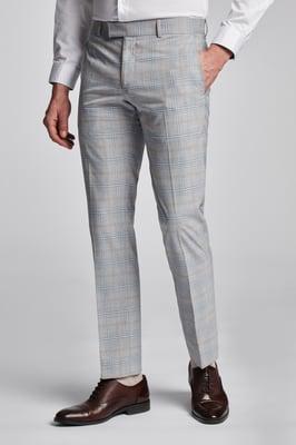 Pale Putty Check Trousers