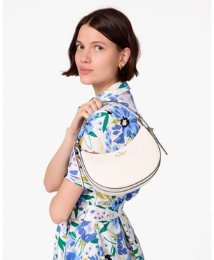 Nova Saffiano Leather Crescent Shoulder Bag