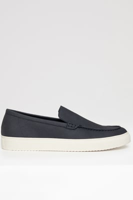 Navy Textured Slip On Loafers