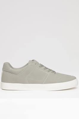 Grey Stitch Detail Court Trainers