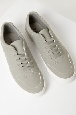 Grey Stitch Detail Court Trainers