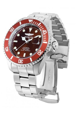 Invicta Pro Diver 35722 Heren Horloge - Automatisch Uurwerk - Roestvrij Staal met rode Wijzerplaat - 47mm
