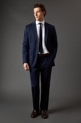Navy Regular Fit Suit Trousers