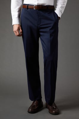 Navy Regular Fit Suit Trousers