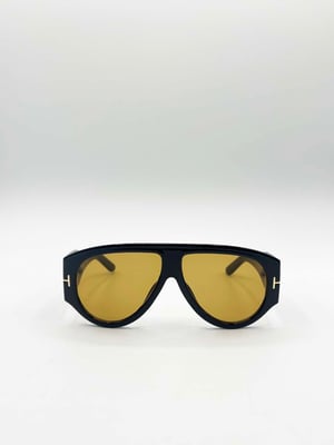 Oversized Rounded Sunglasses Black Brown