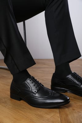 Wheres That From Mens 'Dominic' Lace Up Derby Textured Formal Dress Work Shoes