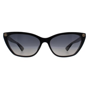 Gucci Cat Eye Womens Shiny Black Grey Gradient Polarized GG1815S