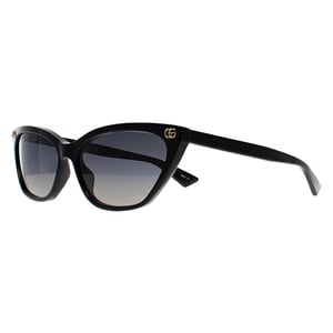 Gucci Cat Eye Womens Shiny Black Grey Gradient Polarized GG1815S