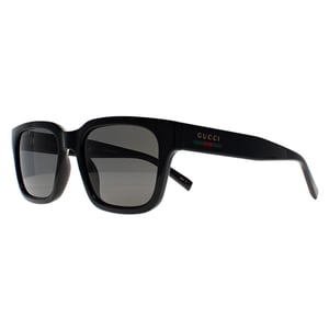 Gucci Square Womens Shiny Black Grey Polarized GG1857S