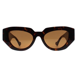 Gucci Cat Eye Womens Shiny Dark Havana Brown GG1421S