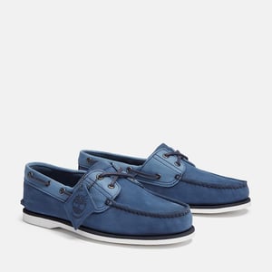 Timberland Classic 2 Eye Leather Men's Dark Blue Boat Shoes