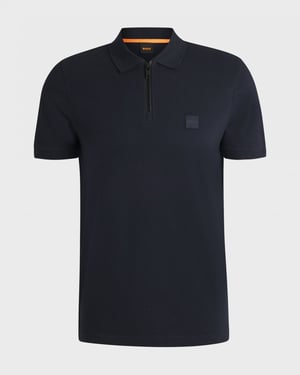 BOSS Orange Passerzip Mens Zip Placket Polo Shirt