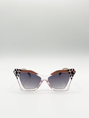 Oversized Cat-Eye Sunglasses in Nude