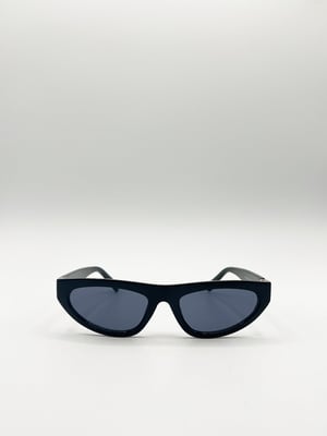 Retro Oval Sunglasses in Black