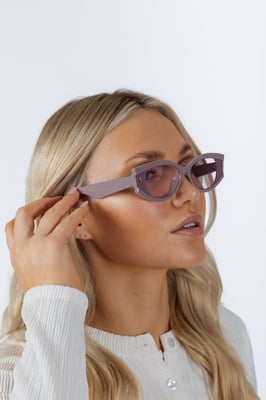 Oval Rectangular Vintage Sunglasses in Purple