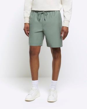 River Island Mens Shorts Light Green Regular Fit Pull On