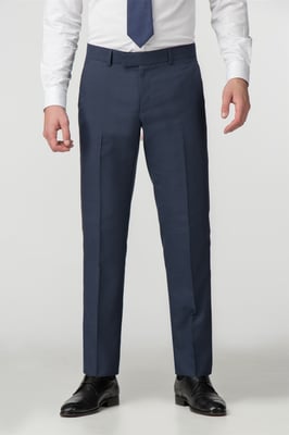 Blue Check Tailored Fit Trousers