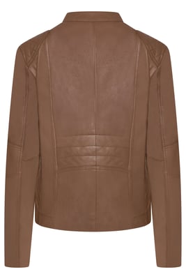 Pelle D’annata Ladies Real Leather Biker Jacket in Tobacco