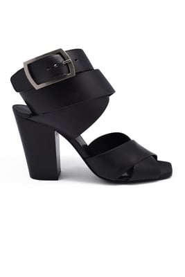 Saint Laurent sandalen met gekruiste bandjes Zwart