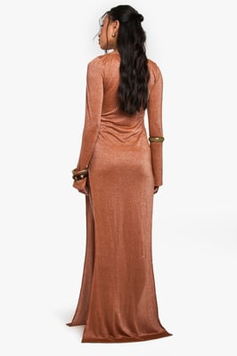 Premium Swim Glitter Long Sleeve Maxi Beach Dress