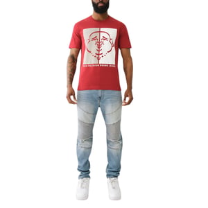 True Religion 108323 Mens Graphic T Shirts Logo Crew Neck Half Sleeve Cotton Tee