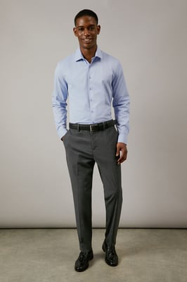 Blue Regular Fit Easy Iron Shirt