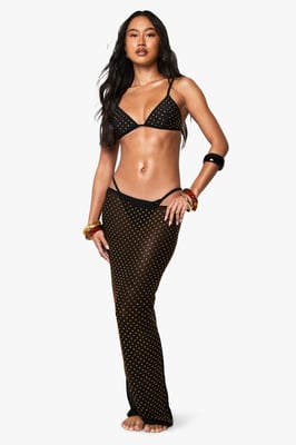 Premium Swim Hot Fix Diamante Beach Skirt