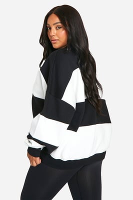 Plus Stripe Oversized Sweatshirt