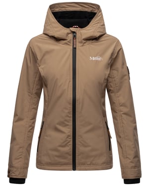 Marikoo dames overgangsjas lichtgewicht water- en windafstotend met capuchon taupe
