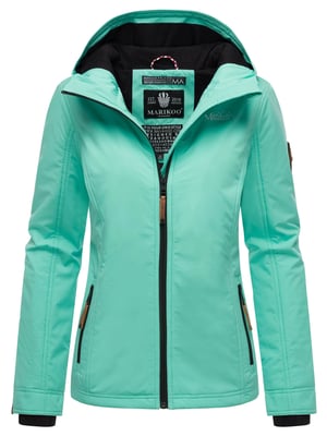 Marikoo dames overgangsjas lichtgewicht water- en windafstotend met capuchon aqua green