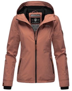Marikoo dames overgangsjas lichtgewicht water- en windafstotend met capuchon terracotta