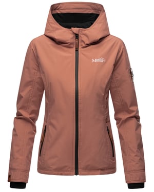 Marikoo dames overgangsjas lichtgewicht water- en windafstotend met capuchon terracotta