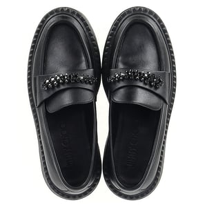 Jimmy Choo Bryer Flat Loafers in Black Leather