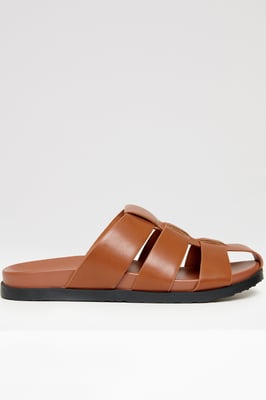 Tan Gladiator Slip-On Sandals