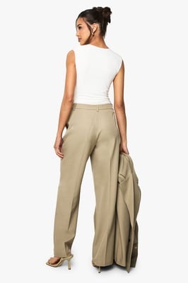 Tailored Textured Woven Straight Leg Trouser