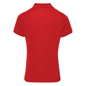 Premier Womens/Ladies Coolchecker Short Sleeve Pique Polo T-Shirt (Red)