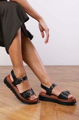 Wheres That From Womens 'Andrea' Chunky Buckle Strap Sandal