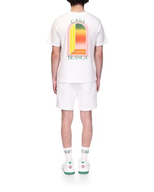 Casablanca Gradient Arch Logo Printed T-Shirt in White