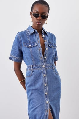 Denim Maxi Shirt Dress