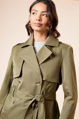 Double Breasted Belted Trench Coat